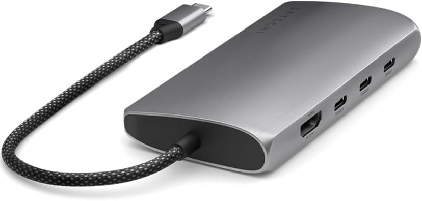 Satechi USB-C Multiport Adapter 8K with Ethernet V3 - Space Grey USB 3.2 Gen 1 (3.1 Gen 1) Type-C