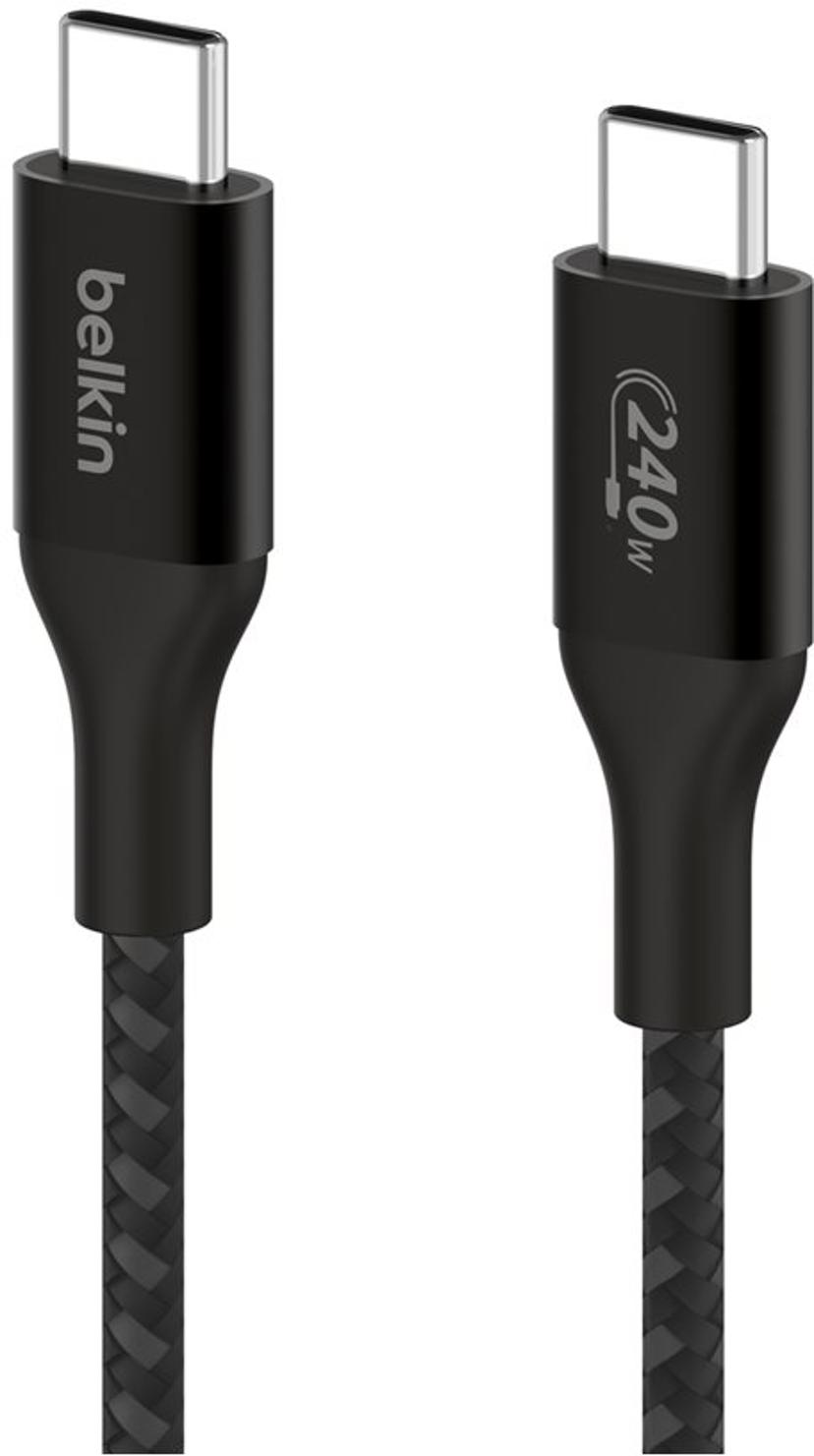 Belkin 240W USB-C to USB-C cable Braided 1m USB-C USB-C Zwart