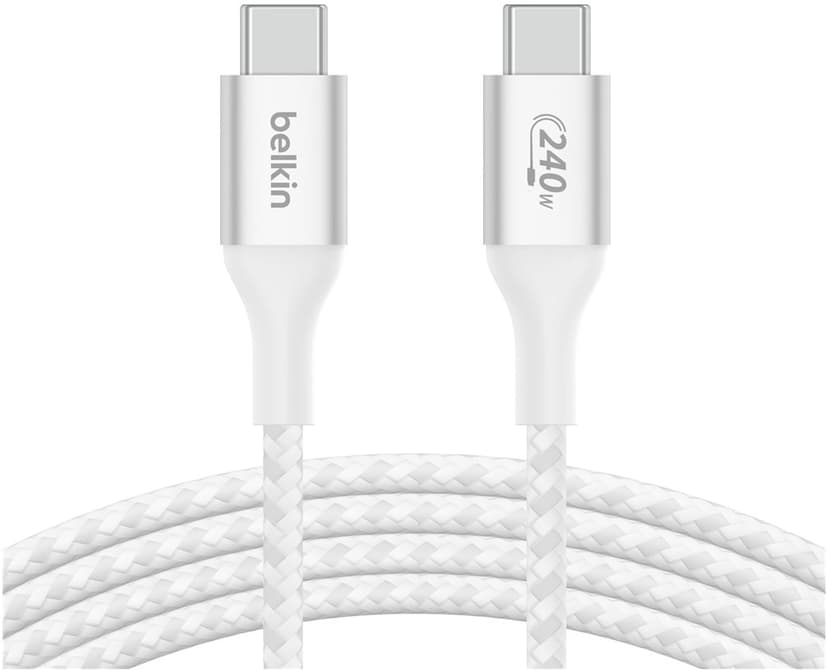 Belkin 240W USB-C to USB-C cable Braided 1m USB-C USB-C Hvit