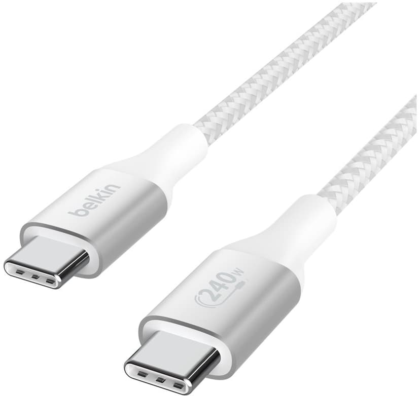 Belkin 240W USB-C to USB-C cable Braided 1m USB-C USB-C Vit