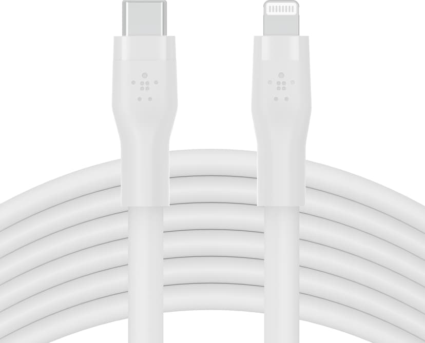 Belkin Flex USB-C to Lightning Cabel Silicone 1m Valkoinen