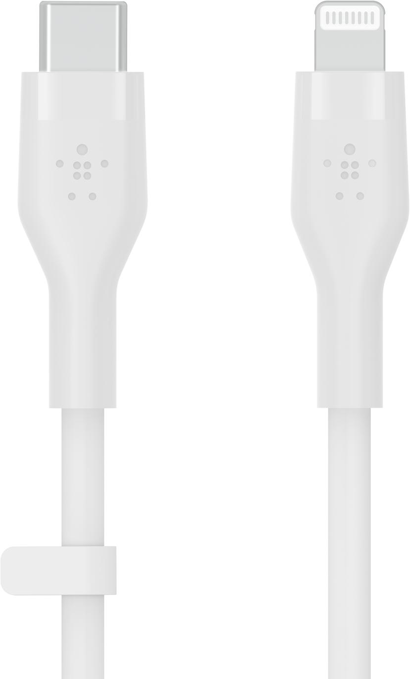 Belkin Flex USB-C to Lightning Cabel Silicone 1m Valkoinen