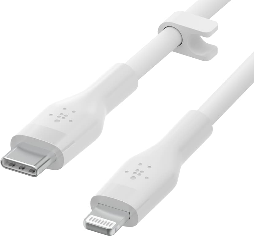 Belkin Flex USB-C to Lightning Cabel Silicone 1m Valkoinen