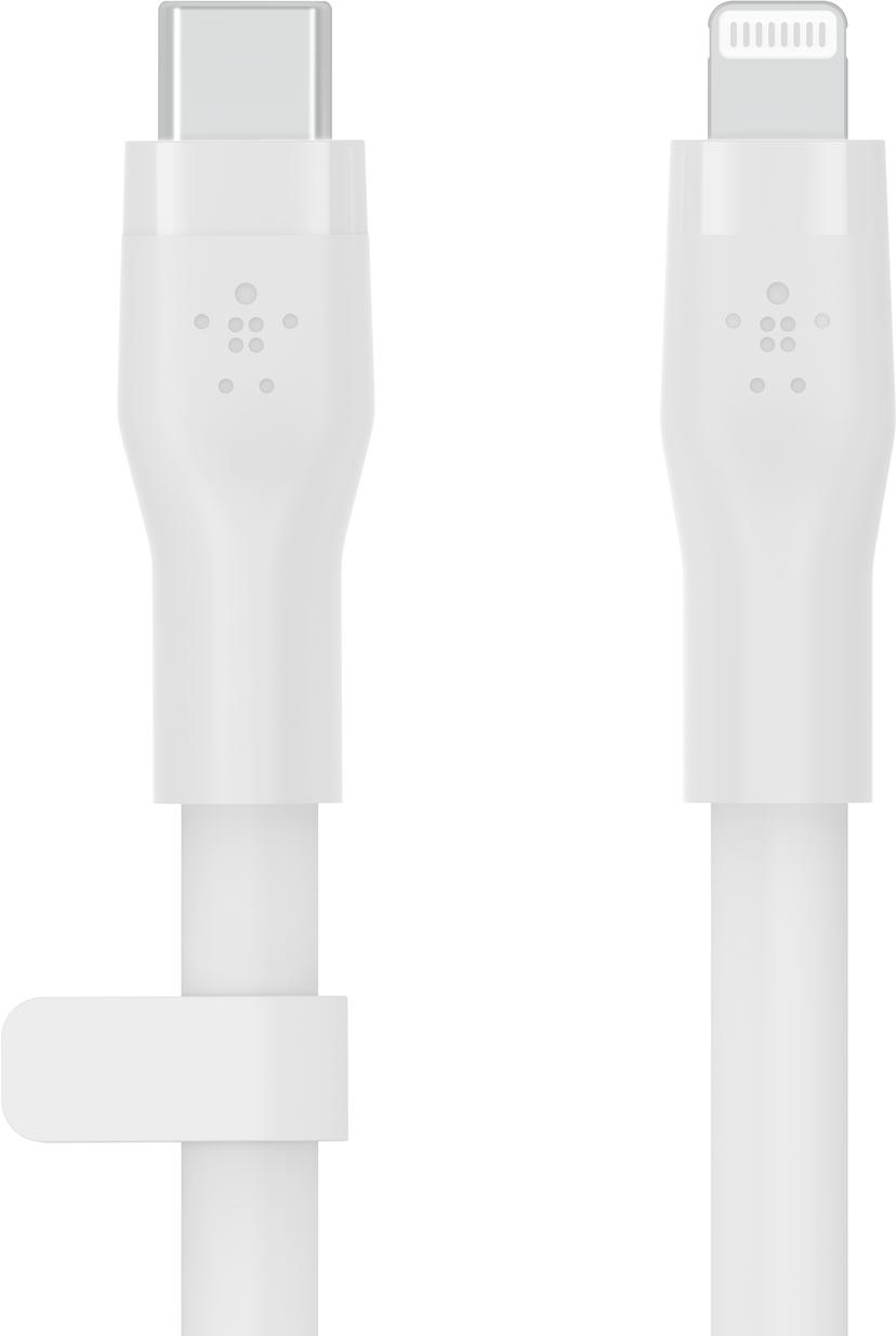 Belkin Flex USB-C to Lightning Cabel Silicone 1m Valkoinen