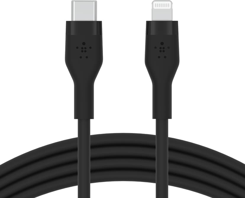 Belkin Flex USB-C to Lightning Cabel Silicone 3m Musta