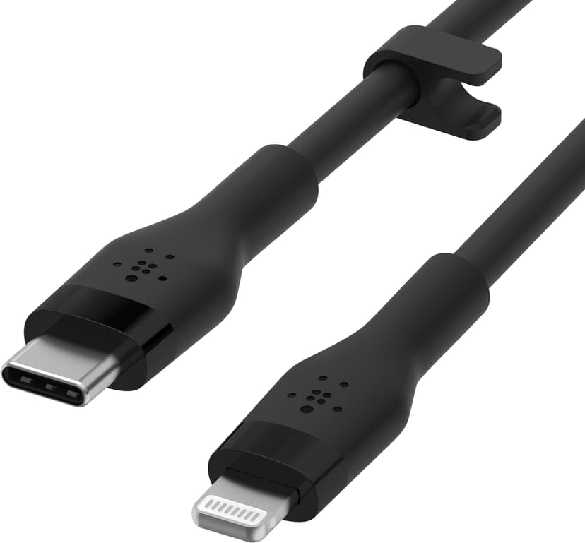 Belkin Flex USB-C to Lightning Cabel Silicone 3m Musta