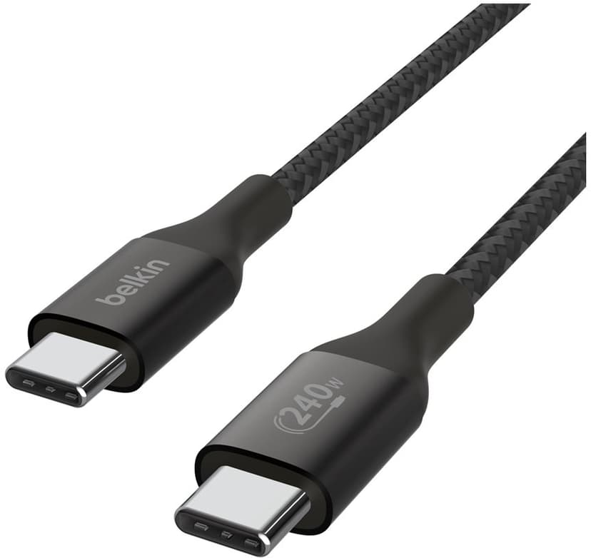 Belkin 240W USB-C to USB-C cable Braided 2m USB C USB C Svart