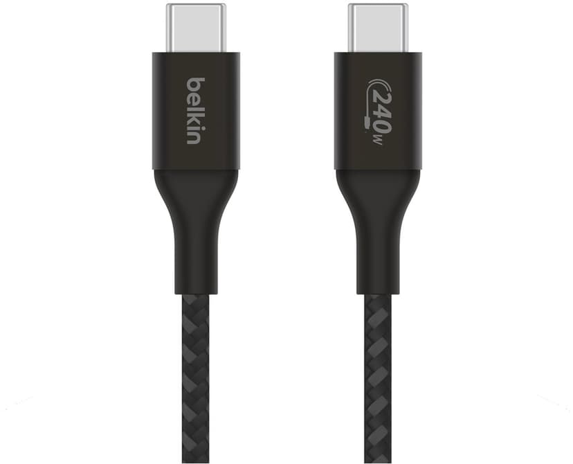 Belkin 240W USB-C to USB-C cable Braided 1m USB-C USB-C Svart