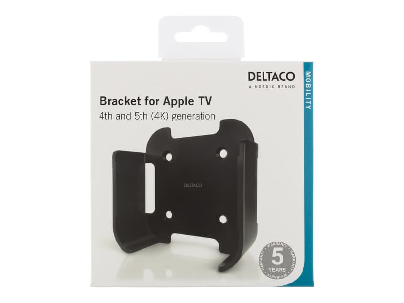 Deltaco Wall mount for HD, 4K Gen 1 & Gen 2 Apple TV, black