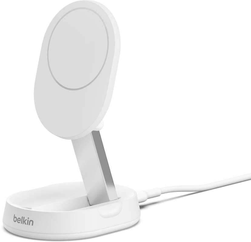 Belkin Convertible Qi2 15w Magnetic Charging Stand 1.5m Valkoinen