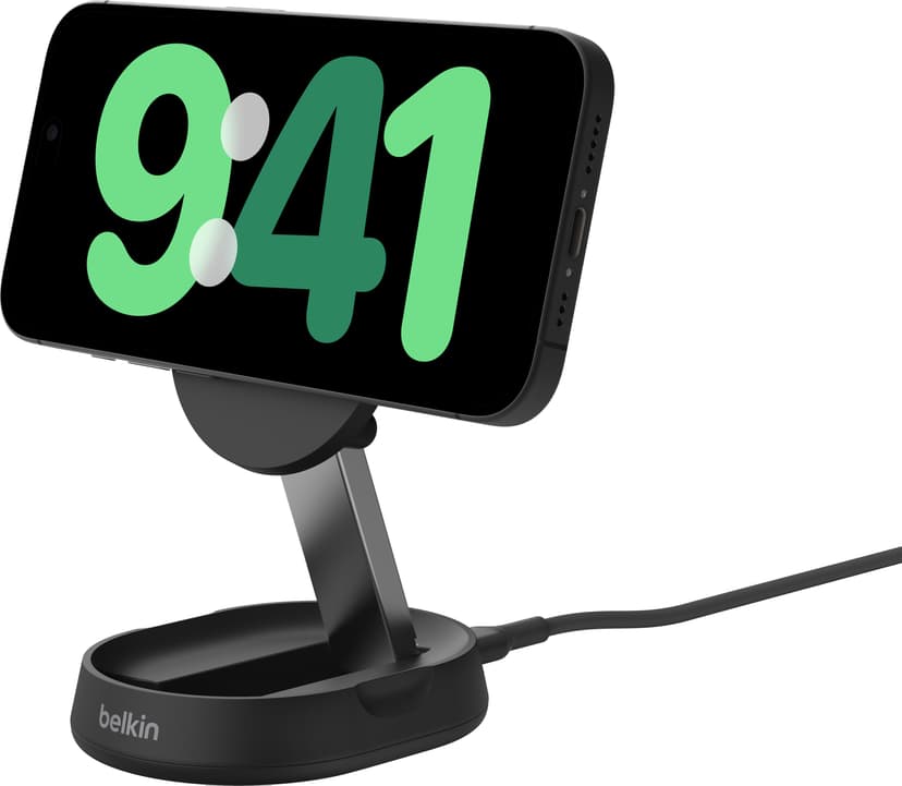 Belkin Convertible Qi2 15w Magnetic Charging Stand 1.5m Zwart