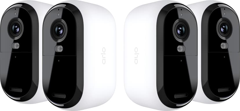 Arlo Essential 2 2K utendørskamera hvit 4-pakning