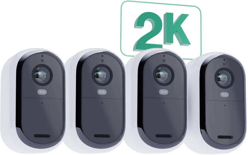 Arlo Essential 2 2K Utomhus Kamera Vit 4-Pack