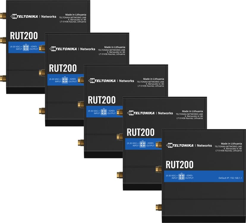 Teltonika RUT200 Industrial Wireless LTE Router 5-pack