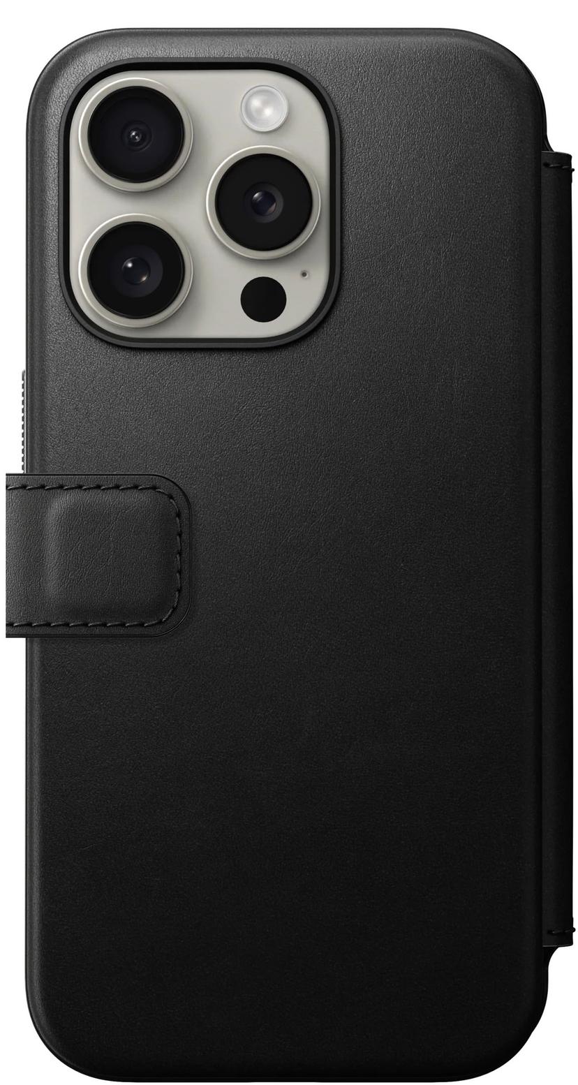 Nomad Modern Leather Folio iPhone 15 Pro Svart