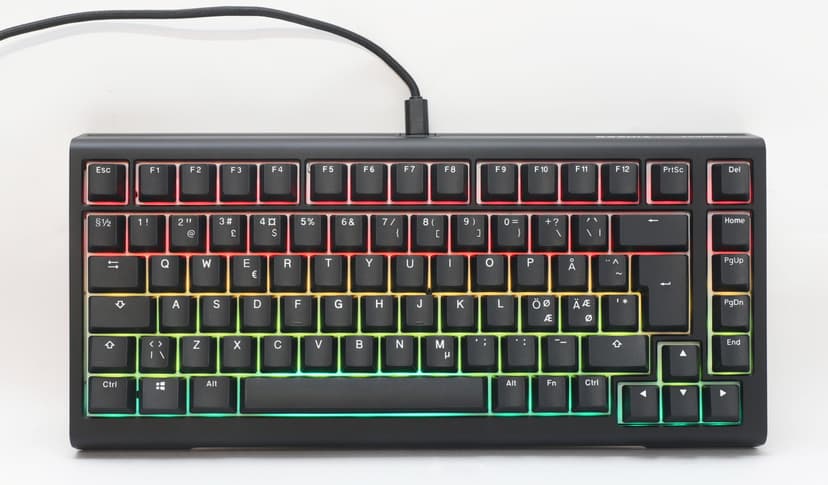 Ducky Tinker 75 Prebuilt Iso Black Mx Cherry Blue Kabel Cherry MX Blue Nordisk