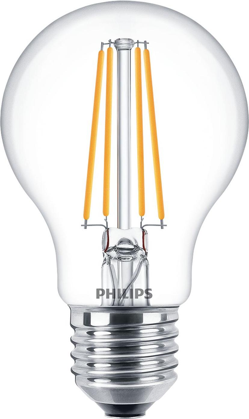 Philips LED E27 Normal Klar 7 watt 60 watt 806 lumen 3 pakning 929001387339 Dustin.no