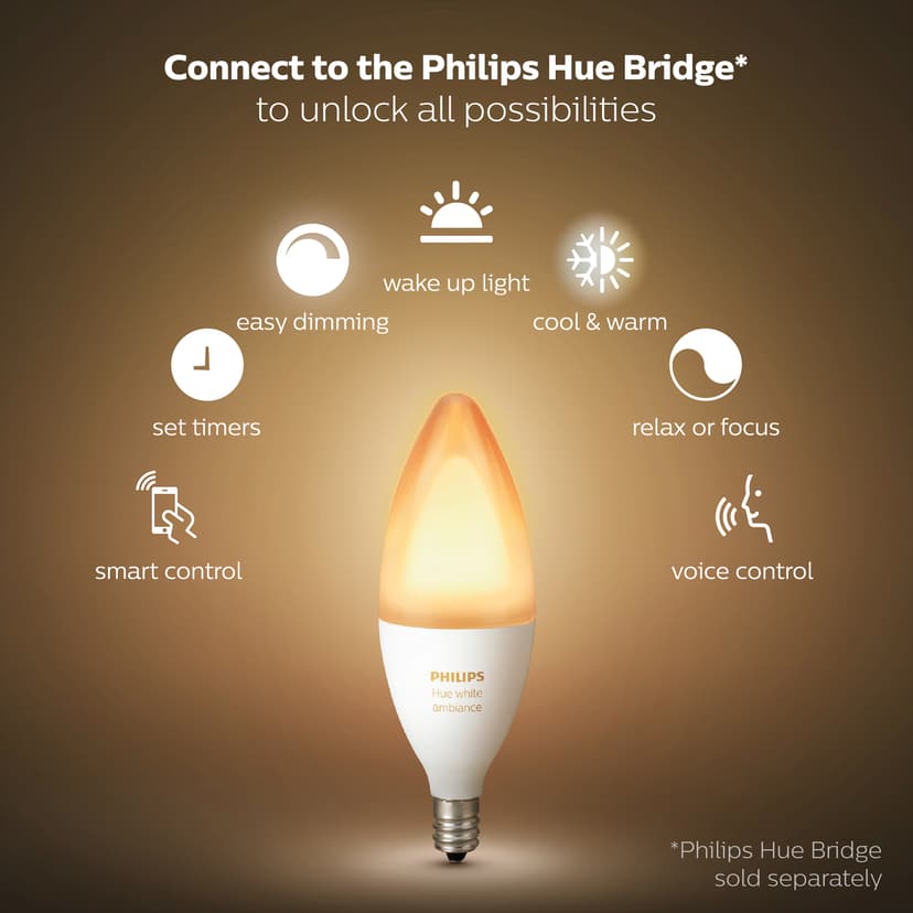 Philips Hue White ambiance Kynttilälamppu – E14-älylamppu