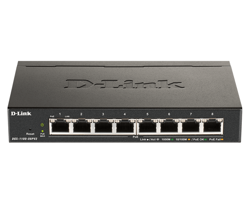 D-Link DGS-1100 v2 8-Port Smart PoE Switch 64W