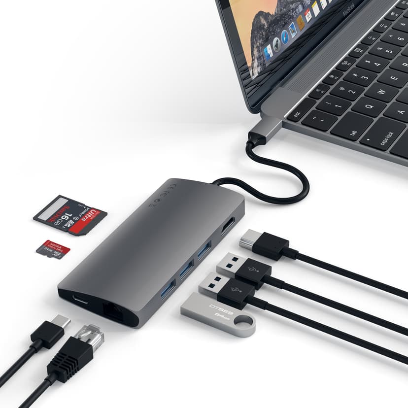 Satechi Multi-Port Adapter V2 USB 3.2 Gen 1 (3.1 Gen 1) Type-C