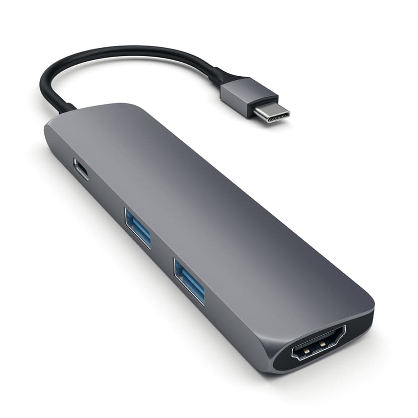 Satechi USB-C MultiPorts-adapter - Space Grey USB 3.2 Gen 1 (3.1 Gen 1) Type-C