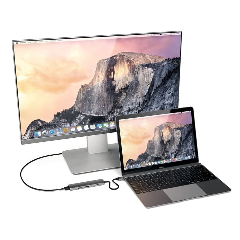 Satechi USB-C MultiPorts-adapter - Space Grey USB 3.2 Gen 1 (3.1 Gen 1) Type-C