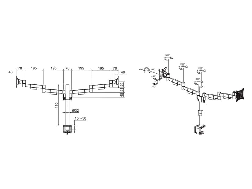 Multibrackets M VESA Deskmount Officeline Dual