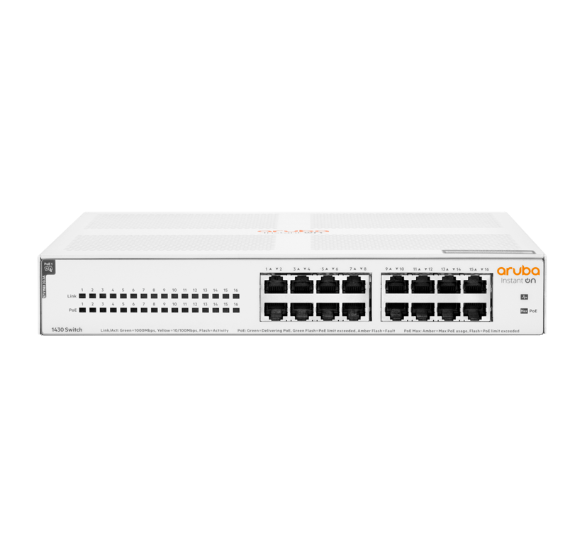 HPE Networking Instant On 1430 16XGE Class4 POE 124W Switch