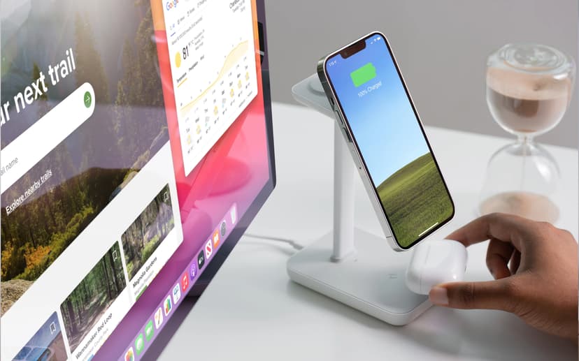 Twelve South HiRise 3 Hörlurar, Smartphone, Smartwatch Vit USB Trådlös laddning inomhus Vit 1.5m