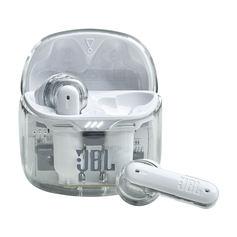 JBL Tune Flex Ghost Edition Stereo Genomskinlig, Vit