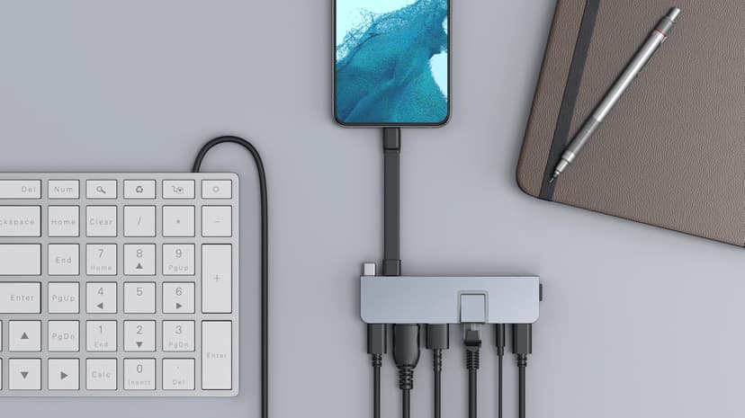 Hyper HD575-GRY-GL dockningsstationer för bärbara datorer USB 3.2 Gen 1 (3.1 Gen 1) Type-C Grå USB-C 3.2 Gen 1 (3.1 Gen 1)