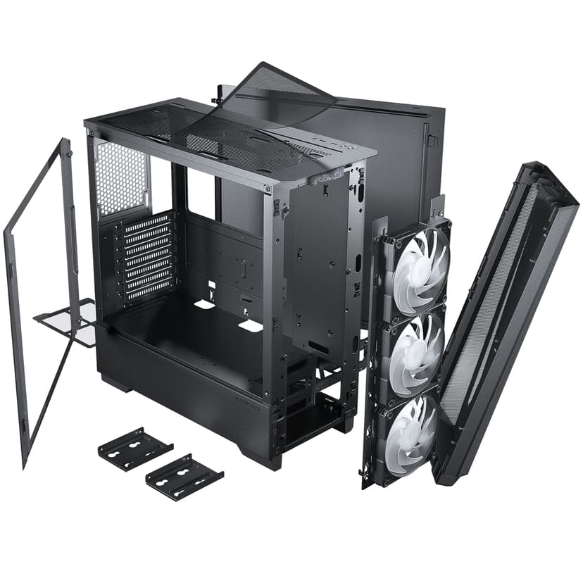 Phanteks G360A Midi Tower Sort, Transparent Midi Tower Sort, Transparent