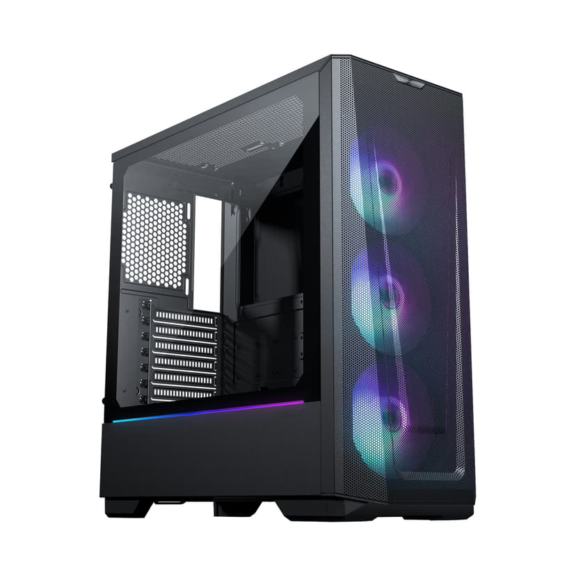 Phanteks G360A Midi Tower Sort, Transparent Midi Tower Sort, Transparent