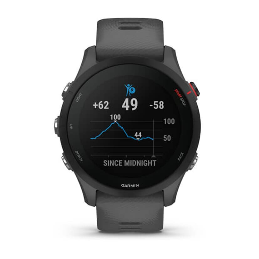 Garmin Forerunner 255 3,3 cm (1.3") MIP 46 mm Digitaalinen 260 x 260 pikseliä Harmaa Wi-Fi GPS (satelliitti) Harmaa