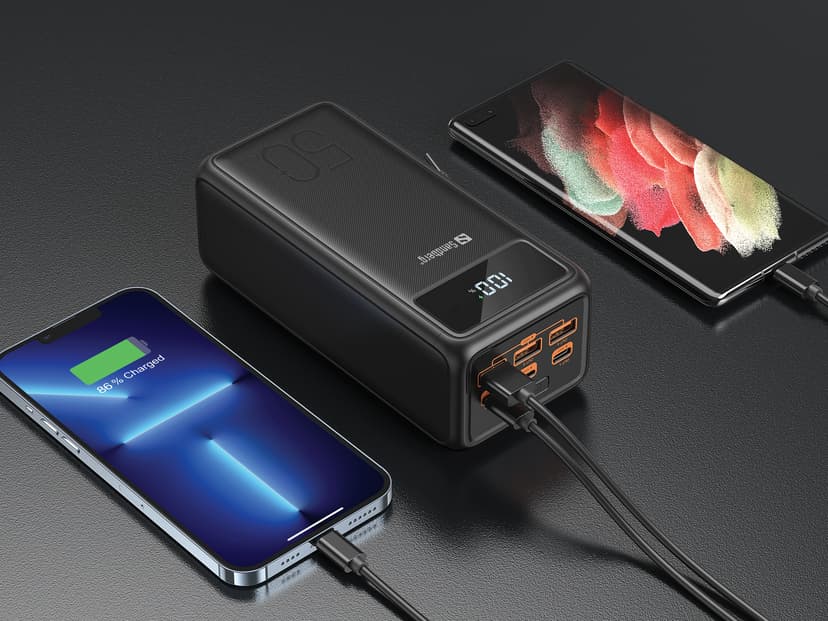 Sandberg Active Powerbank USB-C PD 130W 50000mAh 50000, 185mAh Sort