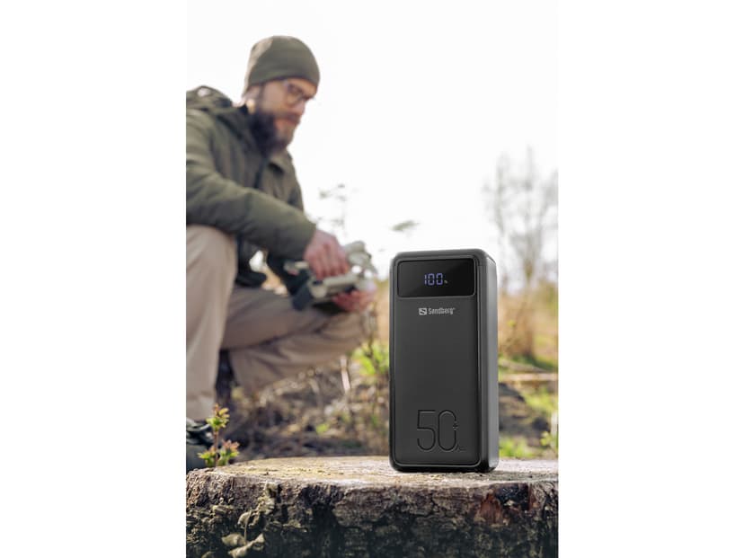 Sandberg Active Powerbank USB-C PD 130W 50000mAh 50000, 185mAh Musta