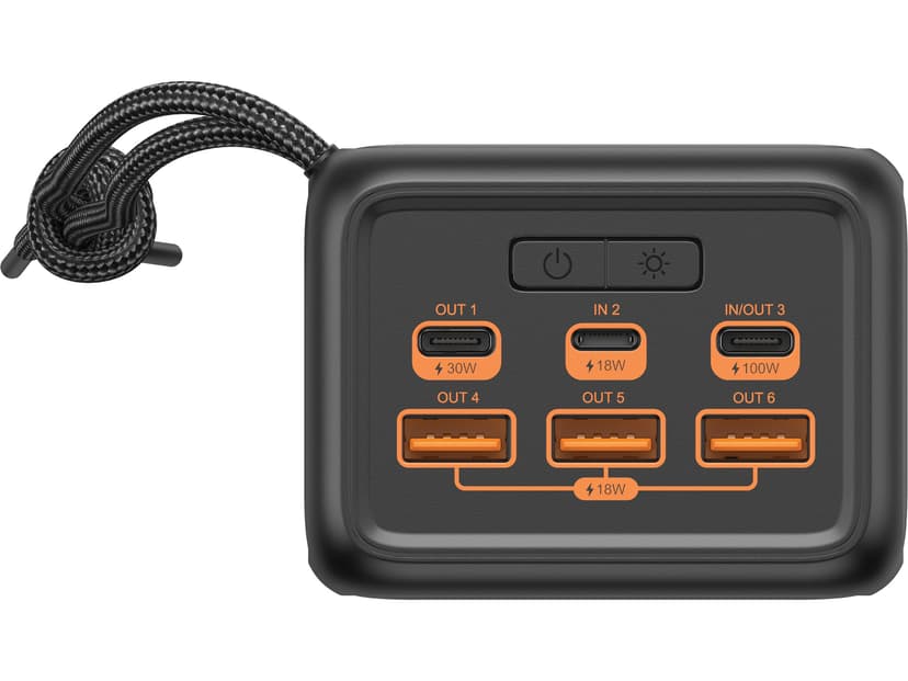 Sandberg Active Powerbank USB-C PD 130W 50000mAh 50000, 185mAh Sort