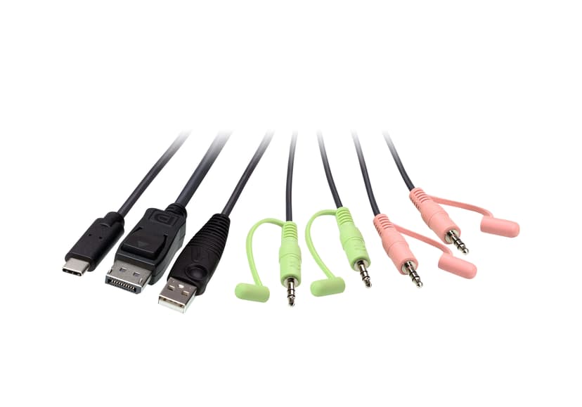 Aten 2-portars USB-C DisplayPort Hybrid Kabel KVM-switch