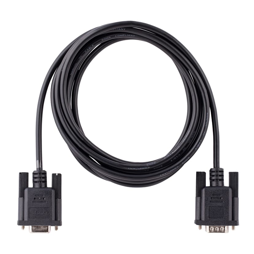 Startech Rs232 Serial Null Modem Cable Crossover 3m DB-9 DB-9 Sort