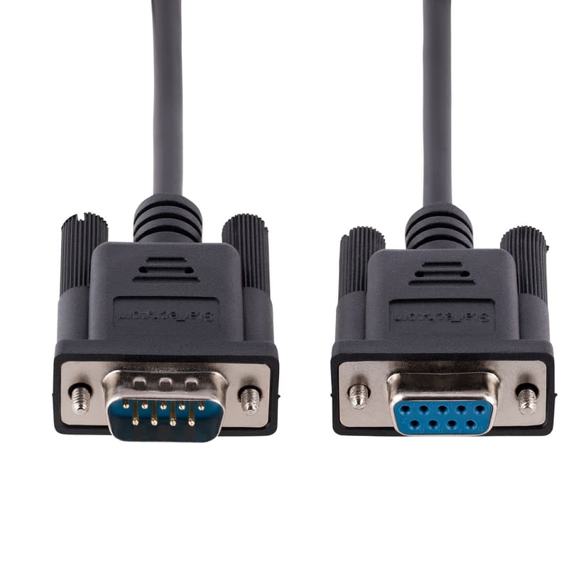 Startech StarTech.com RS232 seriell nollmodel-kabel på 3 m, seriell crossover-kabel med/Al-Mylar-skärmning, DB9 seriell COM-portkabel (hane till hona), kompatibel med DTE-enheter, svart, F/M 3m DB9 DB9 Svart