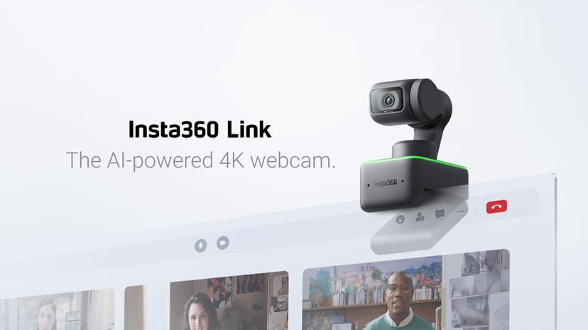 Insta360 Link 4k Webcam webkamera 1080 MP 3840 x 2160 piksler USB Sort, Grønn