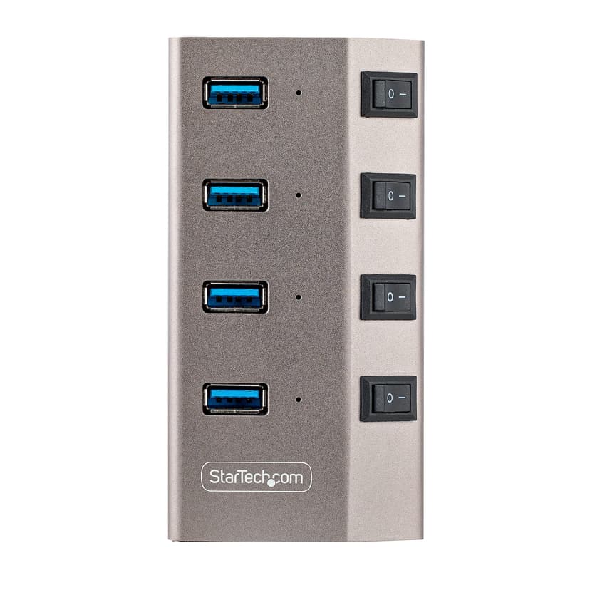 Startech StarTech.com 4-Port Self-Powered USB-C Hub met Individuele On/Off Schakelaars, USB 3.0 5Gbps Expansion Hub met Power Supply, Desktop/Laptop USB-C naar USB-A Hub, USB Type C Hub met BC 1.2