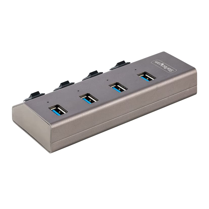 Startech StarTech.com 4-Port Self-Powered USB-C Hub met Individuele On/Off Schakelaars, USB 3.0 5Gbps Expansion Hub met Power Supply, Desktop/Laptop USB-C naar USB-A Hub, USB Type C Hub met BC 1.2