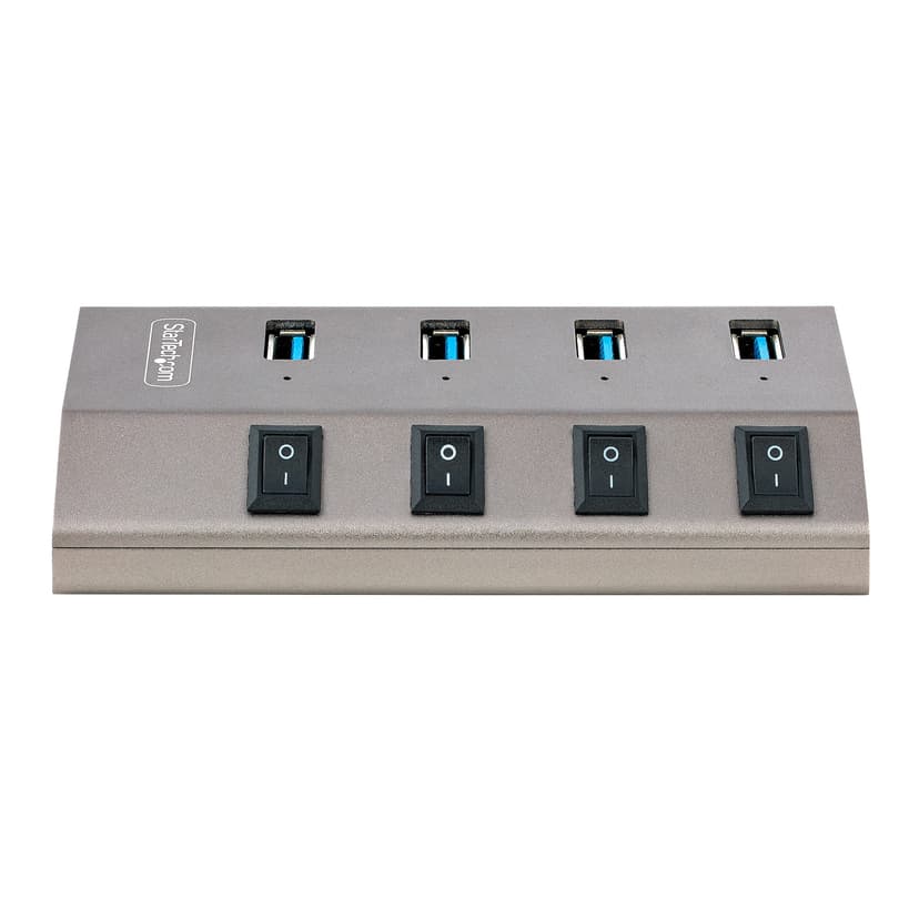 Startech StarTech.com 4-Port Self-Powered USB-C Hub met Individuele On/Off Schakelaars, USB 3.0 5Gbps Expansion Hub met Power Supply, Desktop/Laptop USB-C naar USB-A Hub, USB Type C Hub met BC 1.2