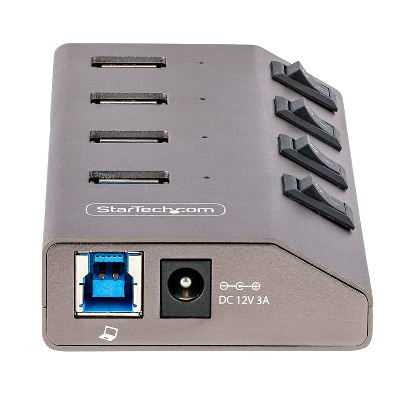 Startech StarTech.com 4-Port Self-Powered USB-C Hub met Individuele On/Off Schakelaars, USB 3.0 5Gbps Expansion Hub met Power Supply, Desktop/Laptop USB-C naar USB-A Hub, USB Type C Hub met BC 1.2