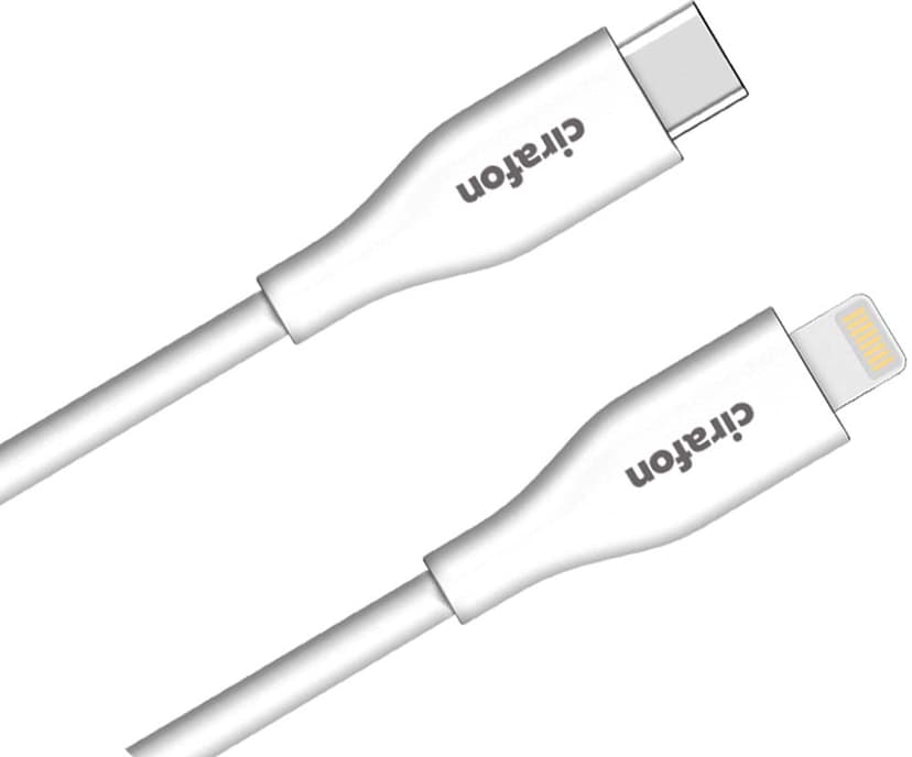 Cirafon Sync/charge Silcon Cable USB-C To Lightning 1.8m hvid