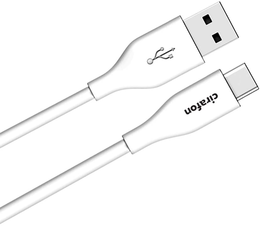 Cirafon Synk/ladekabel USB-C 2m USB A USB C Hvit