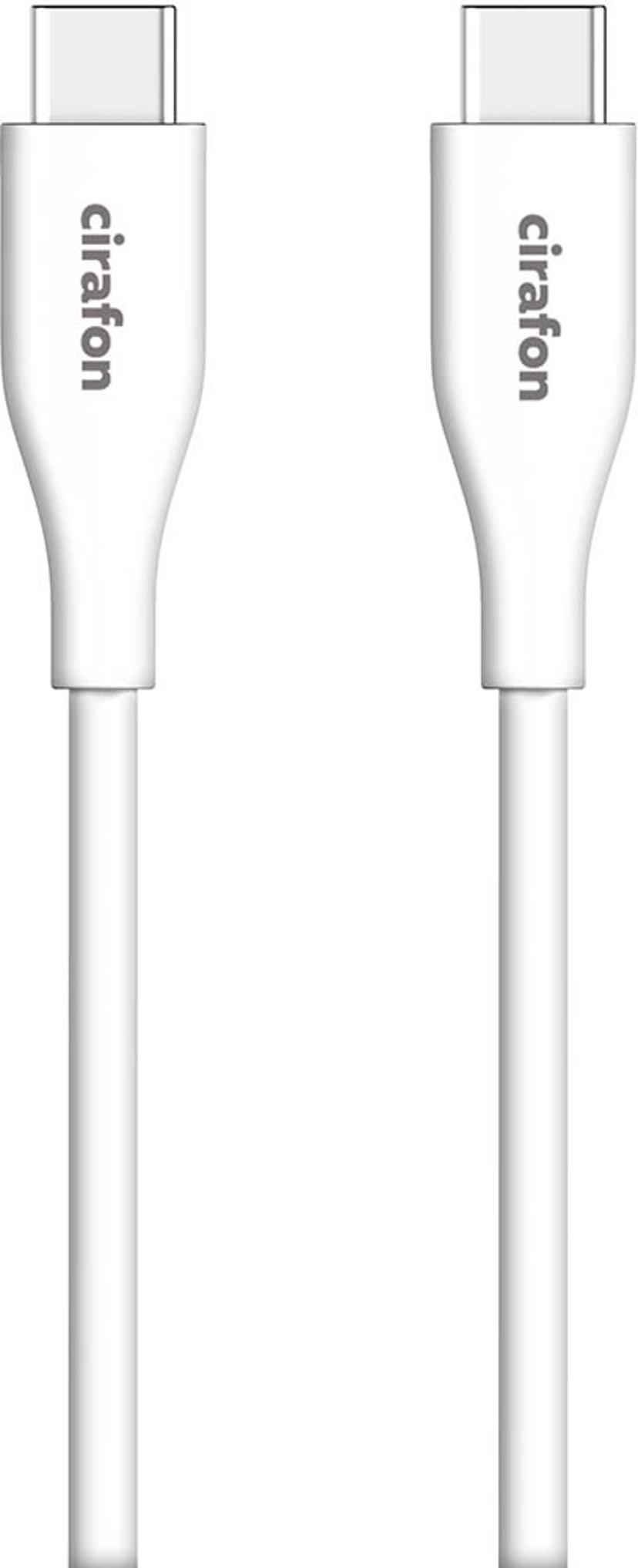 Cirafon Sync/charge Silcon Cable 1m USB C USB C Valkoinen