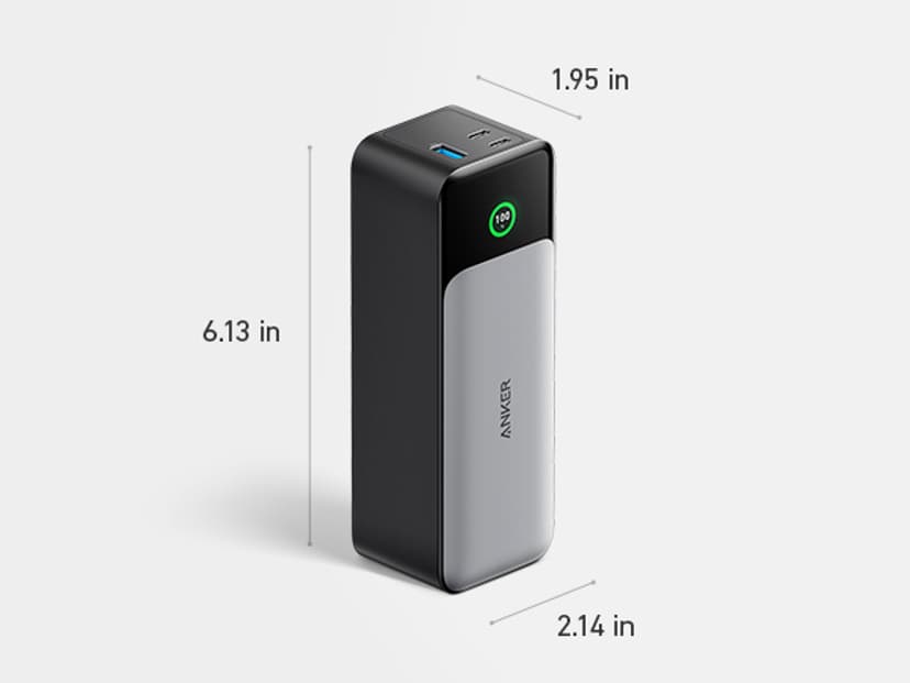 Anker Powerbank 737 GaN Prime 140W PD 24000mAh 24000mAh Hopea, Musta