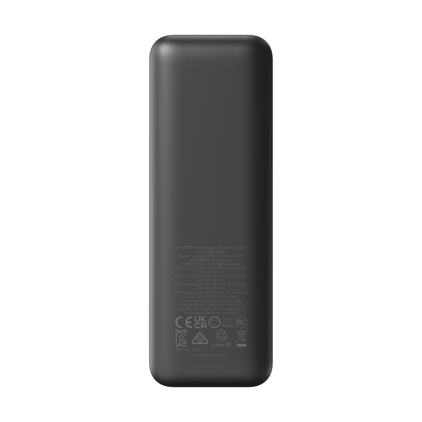 Anker Powerbank 737 GaN Prime 140W PD 24000mAh 24000mAh Hopea, Musta